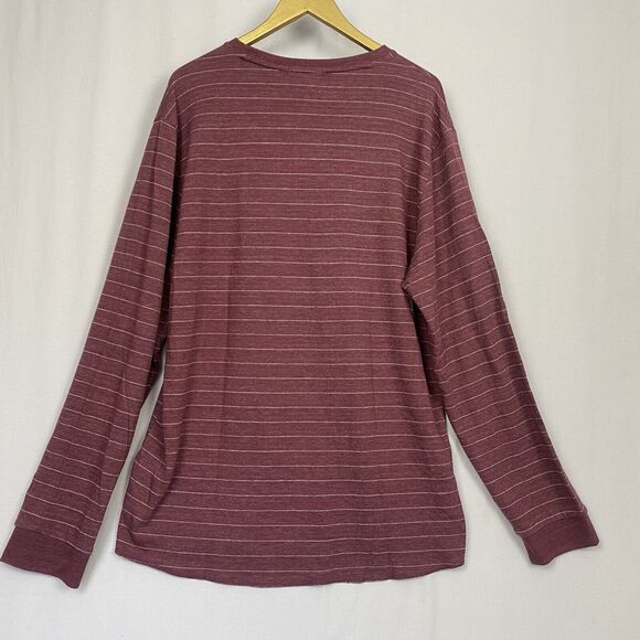 Marine Layer Top Womens XXL Red Double Knit Henley Striped Soft Cozy 13678 NEW - Picture 4 of 12